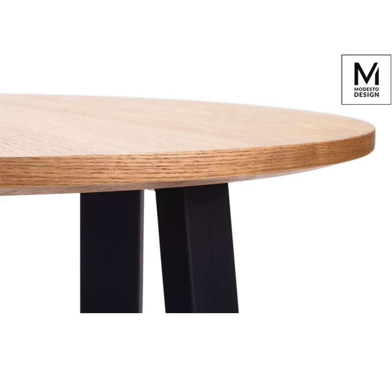 MODESTO stół TAVOLO FI 60 dąb - blat MDF, podstawa metalowa
