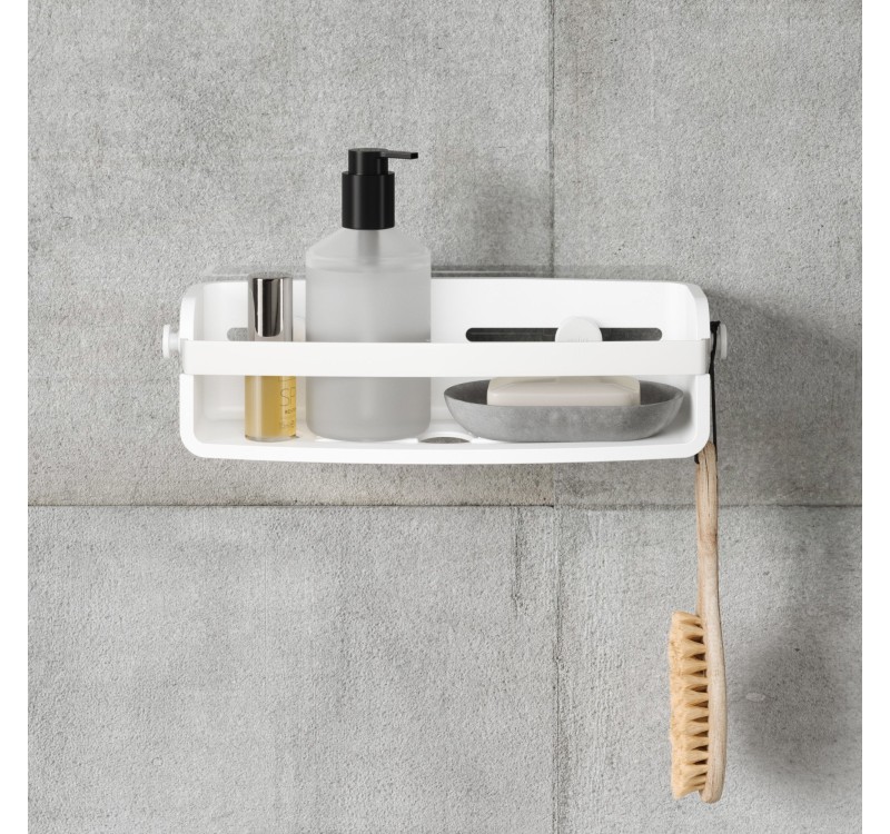 UMBRA półka prysznicowa ADHESIVE biała