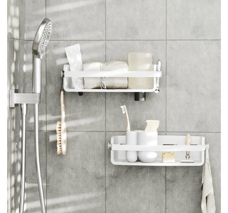 UMBRA półka prysznicowa ADHESIVE biała