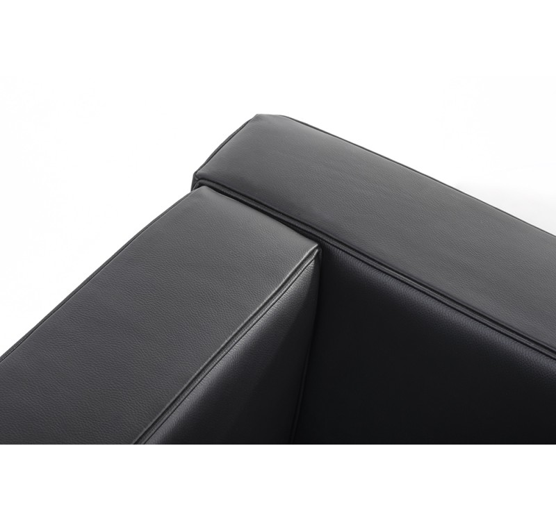 Fotel SOFT LC2 czarny - włoska skóra naturalna, chrom