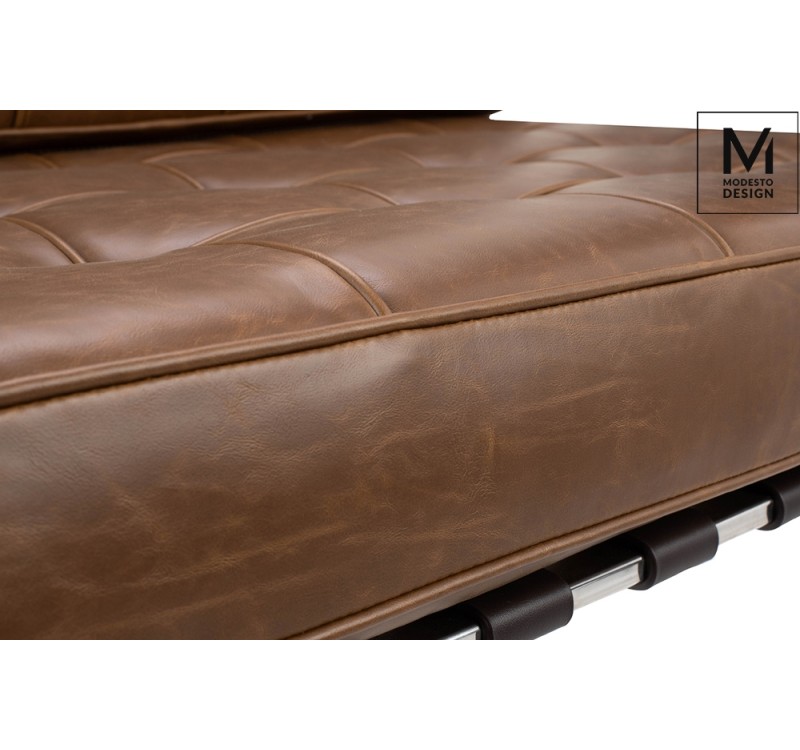 MODESTO fotel BARCELON VINTAGE PU - ekoskóra, stal polerowana