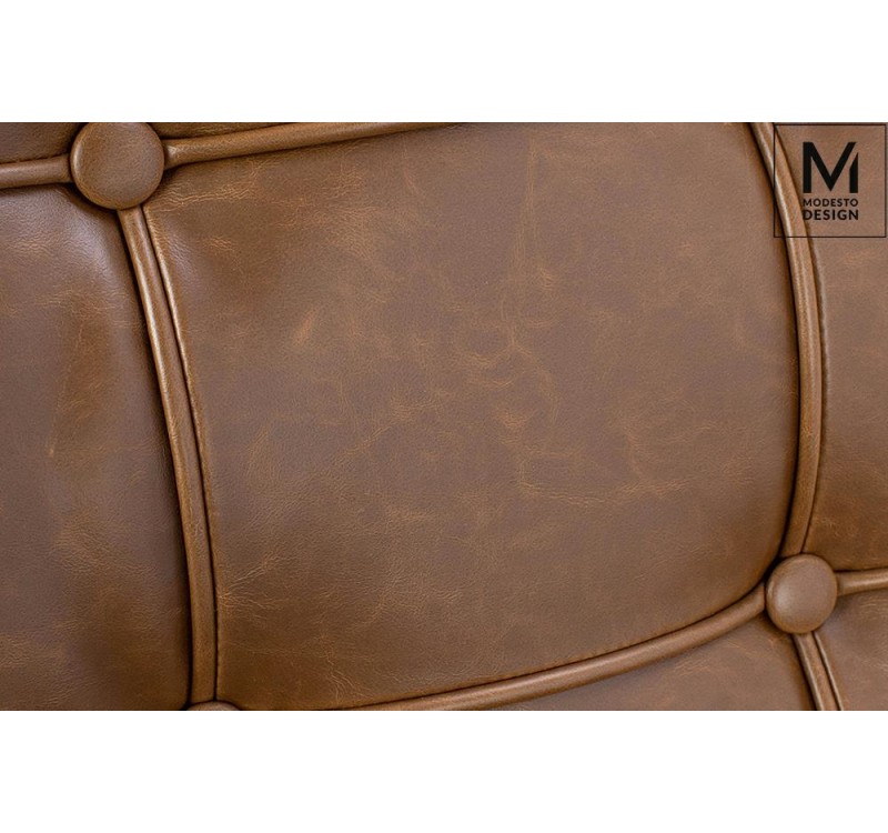 MODESTO fotel BARCELON VINTAGE PU - ekoskóra, stal polerowana