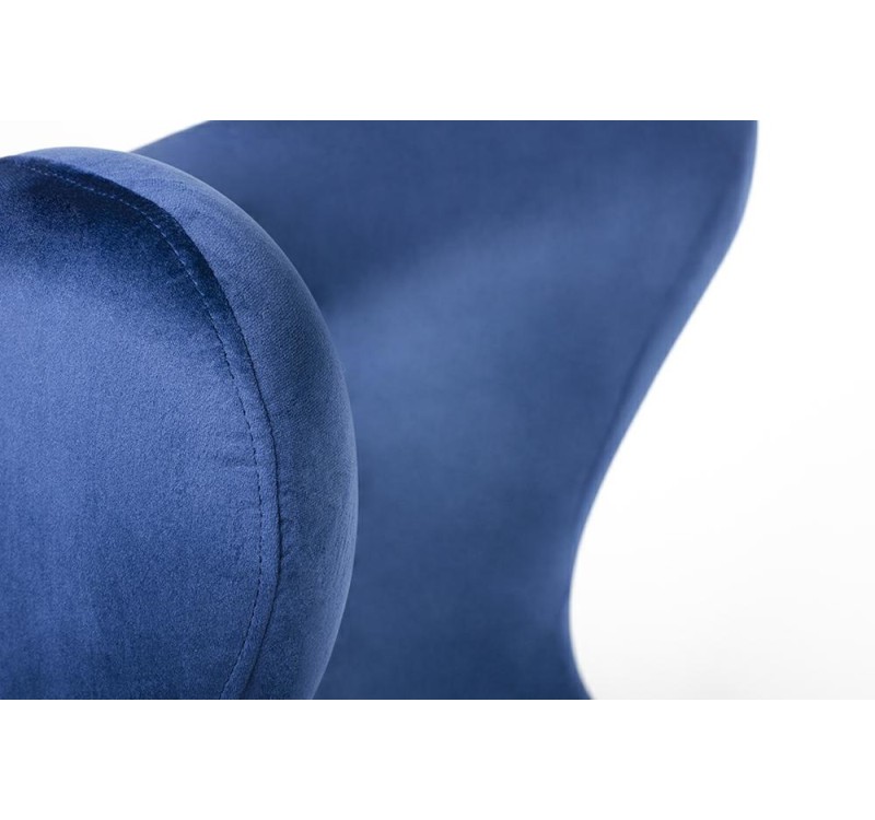 Fotel EGG SZEROKI VELVET ciemny niebieski.49 - welur, podstawa stal