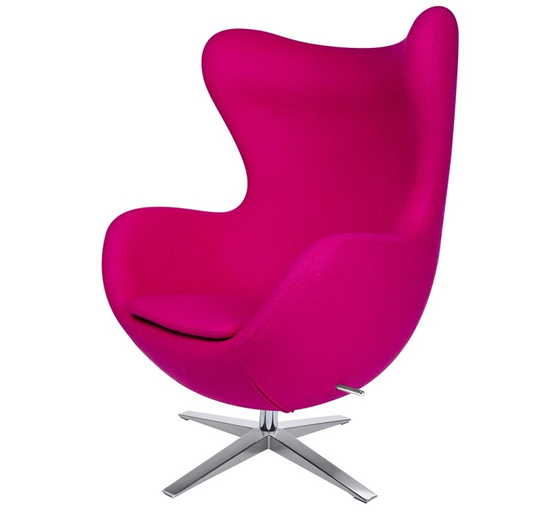 Fotel EGG SZEROKI fuksja.11 - wełna, podstawa stal