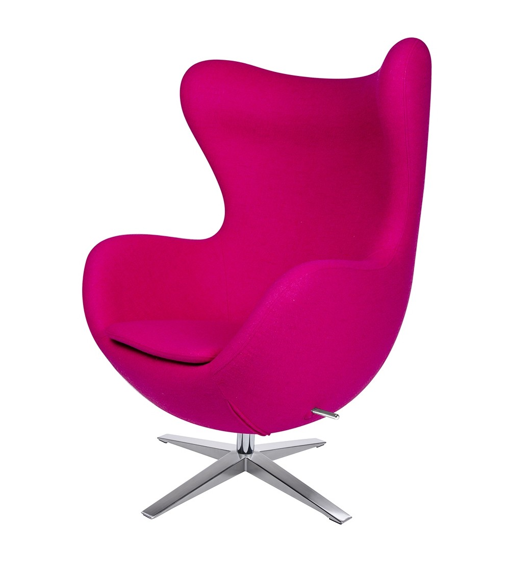 Fotel EGG SZEROKI fuksja.11 - wełna, podstawa stal