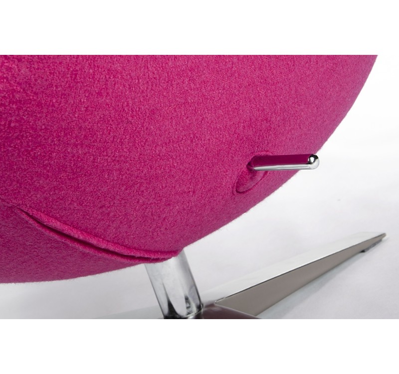 Fotel EGG SZEROKI fuksja.11 - wełna, podstawa stal