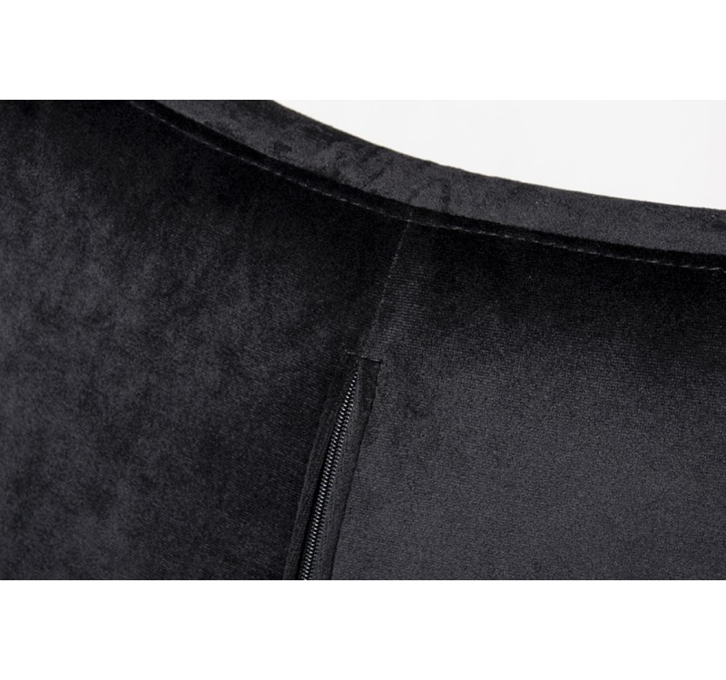 Fotel EGG SZEROKI VELVET czarny.50 - welur, podstawa stal