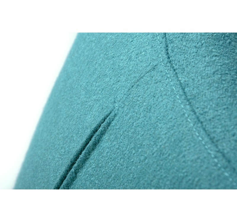 Fotel EGG SZEROKI turkusowy.12 - wełna, podstawa stal