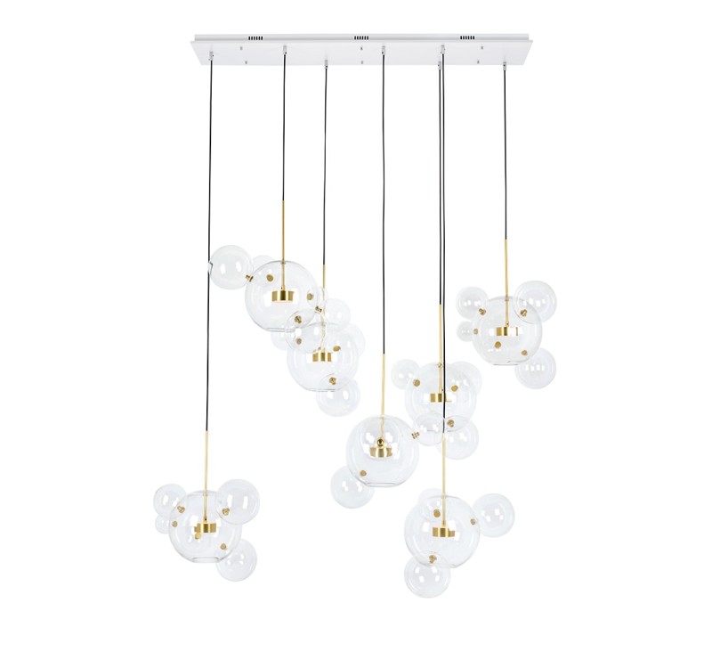 Lampa wisząca CAPRI LINE 7 złota - 420 LED, aluminium, szkło