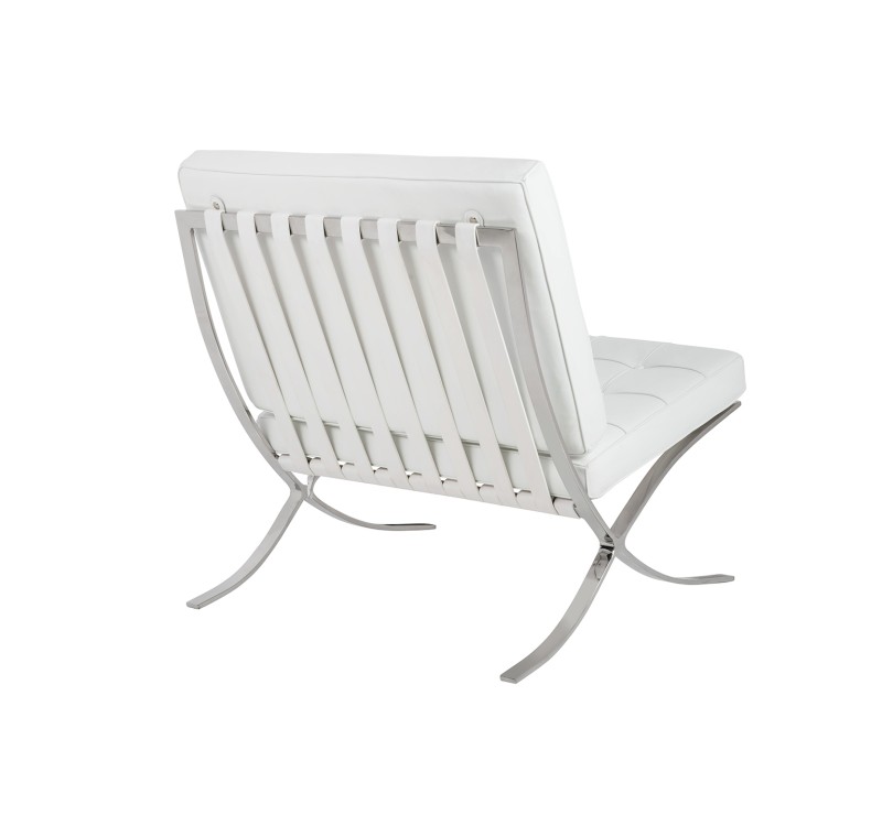 Fotel BARCELON PRESTIGE PLUS biały - włoska selekcjonowana skóra naturalna, stal