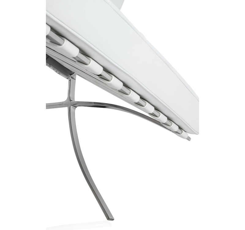 Fotel BARCELON PRESTIGE PLUS biały - włoska selekcjonowana skóra naturalna, stal