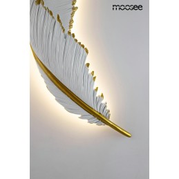 MOOSEE lampa ścienna PIÓRKO  biała / złota