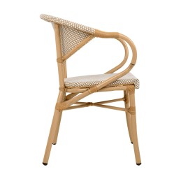 Krzesło ogrodowe CAFE BISTRO PARIS ARM    beżowe rattan