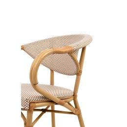 Krzesło ogrodowe CAFE BISTRO PARIS ARM    beżowe rattan