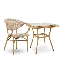 Krzesło ogrodowe CAFE BISTRO PARIS ARM    beżowe rattan