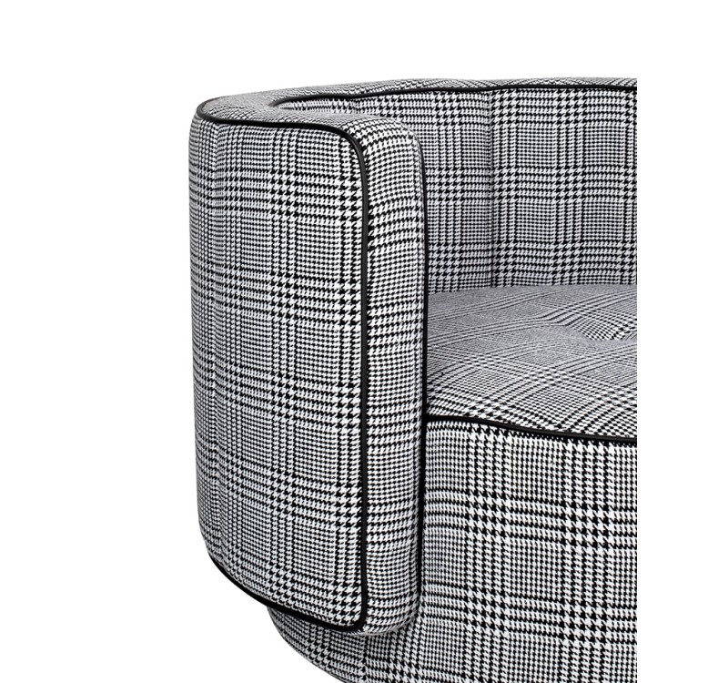 Fotel obrotowy TONDO pepitka biało-czarna