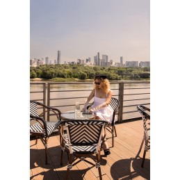 Krzesło ogrodowe CAFE AZURE biały /       czarny