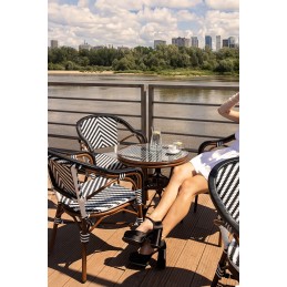 Krzesło ogrodowe CAFE AZURE biały /       czarny