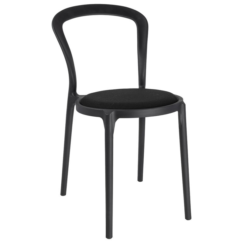 Krzesło SLIM czarne - polipropylen,  tkanina