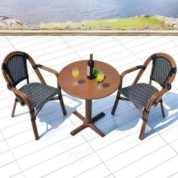 Krzesło ogrodowe CAFE PARIS ARM brązowe   rattan