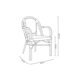 Krzesło ogrodowe CAFE PARIS ARM brązowe   rattan