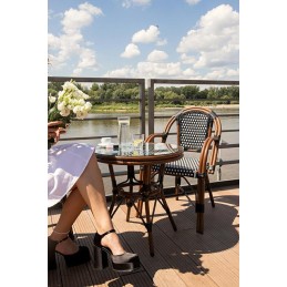 Krzesło ogrodowe CAFE PARIS ARM brązowe   rattan