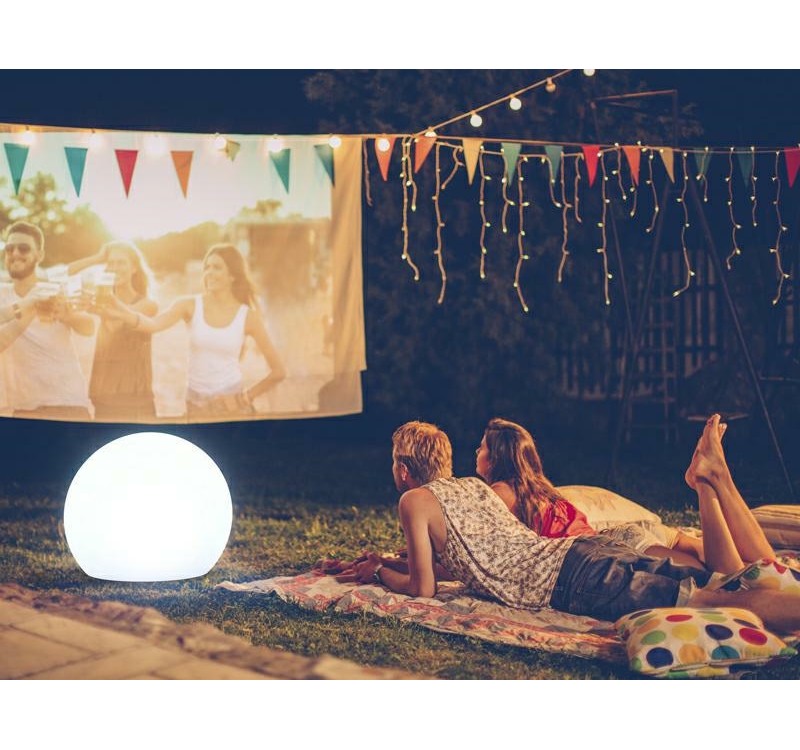 NEW GARDEN lampa ogrodowa BULY 60 SOLAR & BATTERY biała