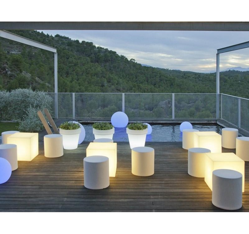 NEW GARDEN lampa ogrodowa CUBY 53 CABLE biała