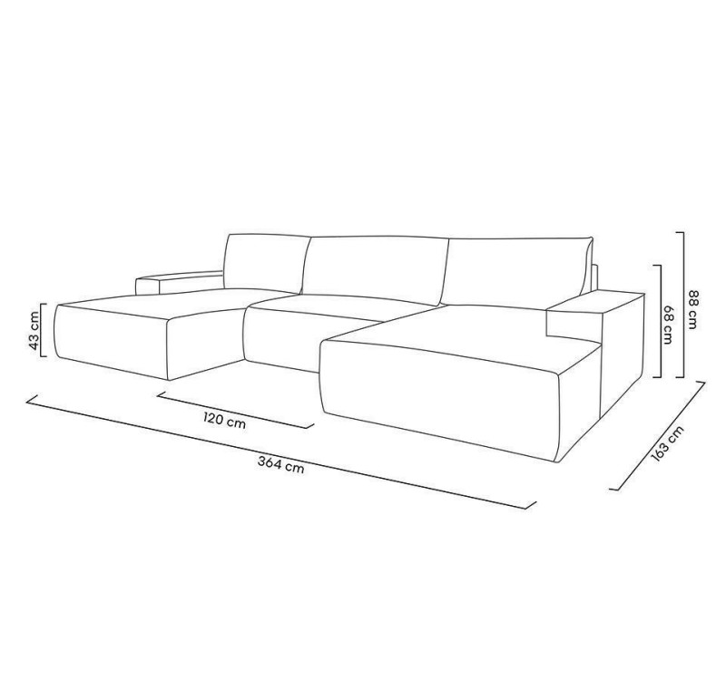 Narożnik PILLOW C1 z funkcją spania - II grupa tkanin