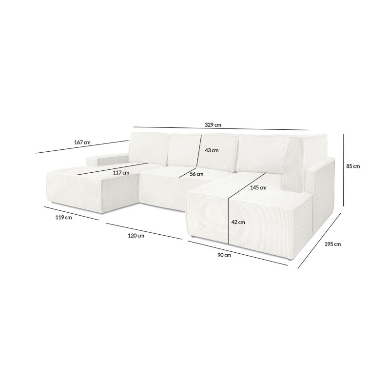 Narożnik PILLOW C2 120 z funkcją spania - I grupa tkanin