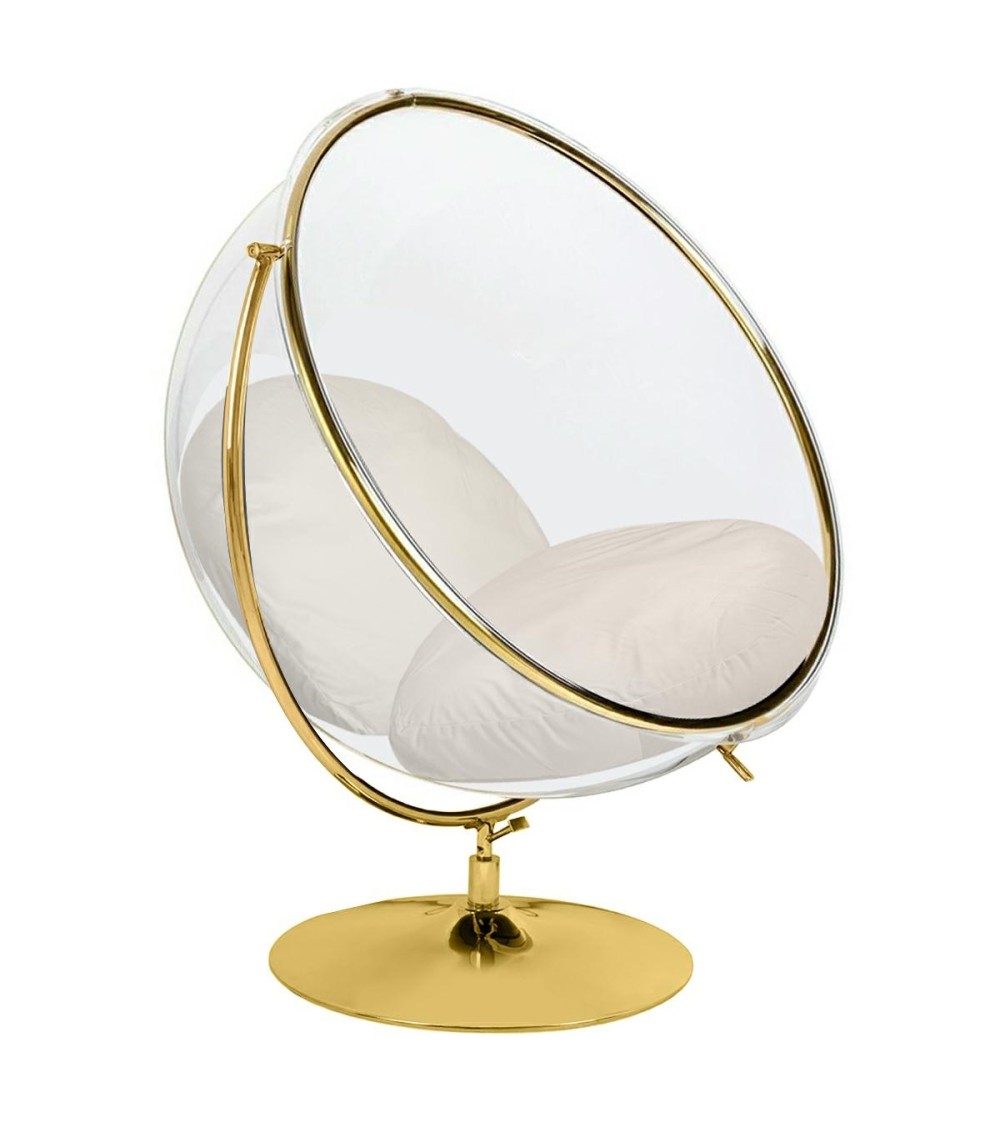 Fotel BUBBLE STAND 2 GOLD VELVET poduszka beżowa