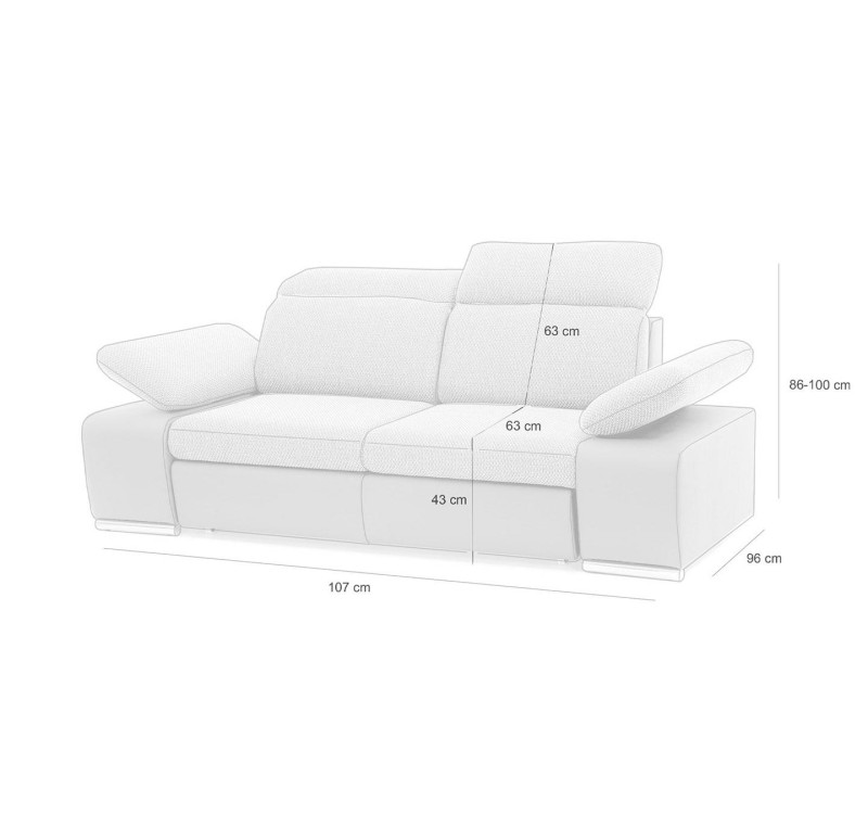 Sofa CONTINENTAL z funkcją spania - I grupa tkanin