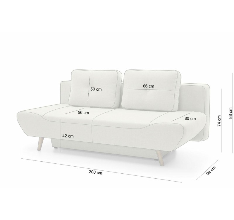 Sofa DORIAN z funkcją spania - I grupa tkanin
