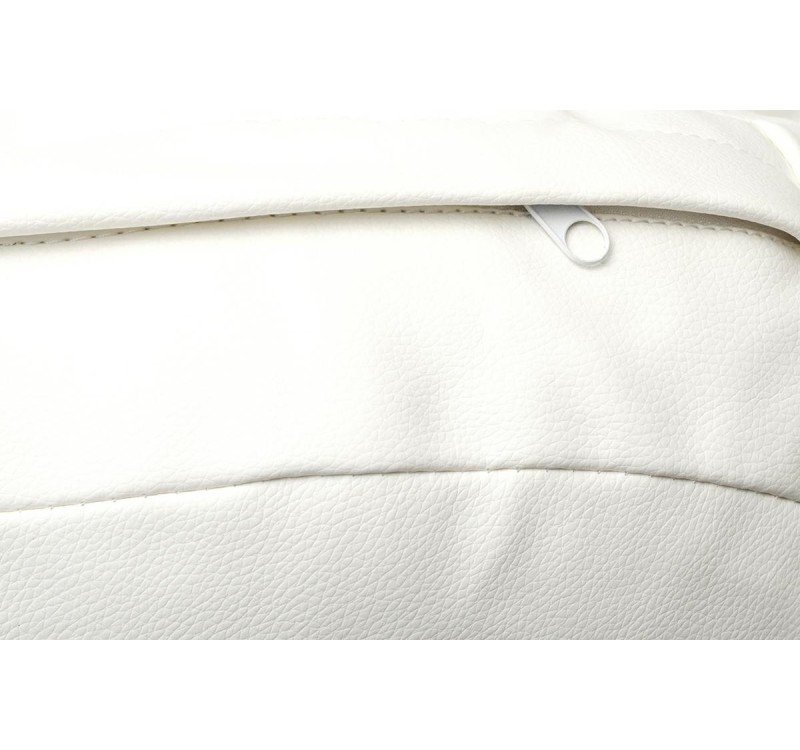 Fotel BUBBLE STAND poduszka biała - podstawa chrom, korpus akryl, poduszka ekoskóra