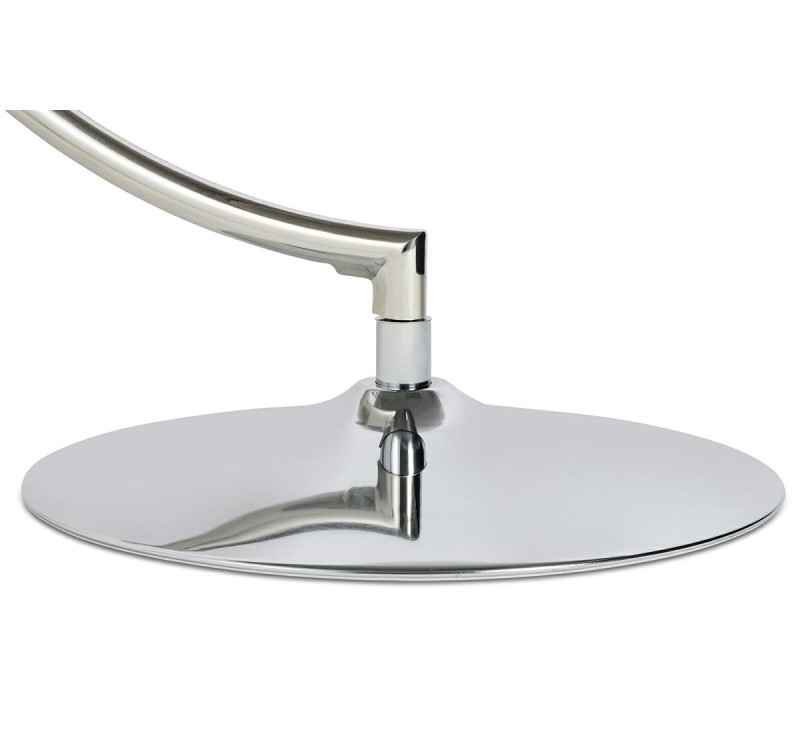 Fotel BUBBLE STAND poduszka biała - podstawa chrom, korpus akryl, poduszka ekoskóra