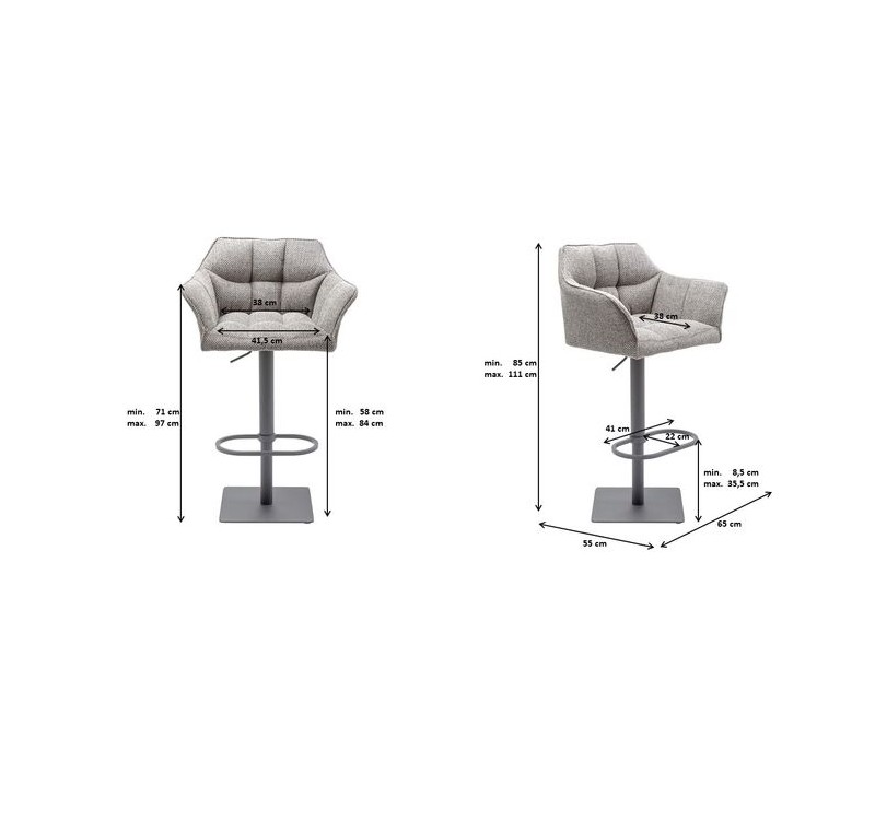 KARE krzesło barowe THINKTANK szare