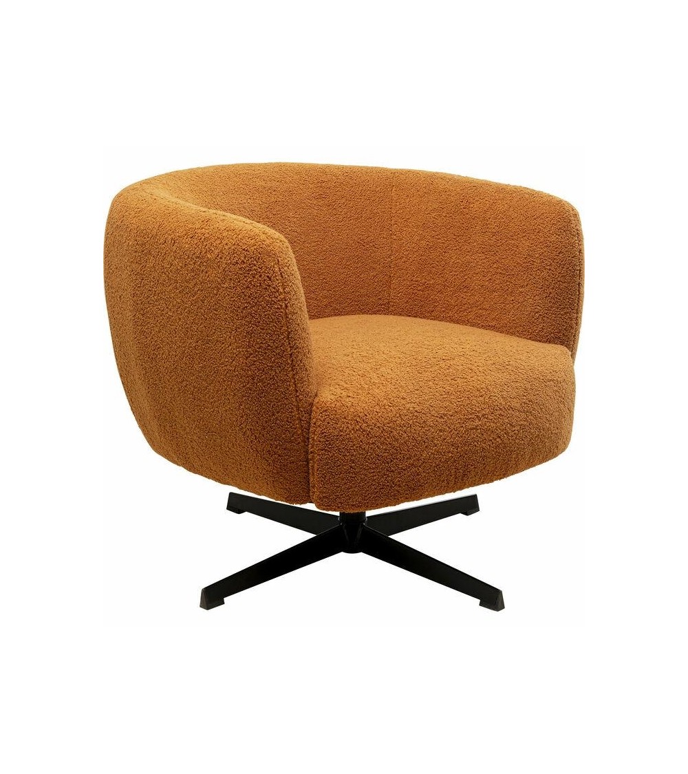 KARE fotel obrotowy PEONY pomarańczowy