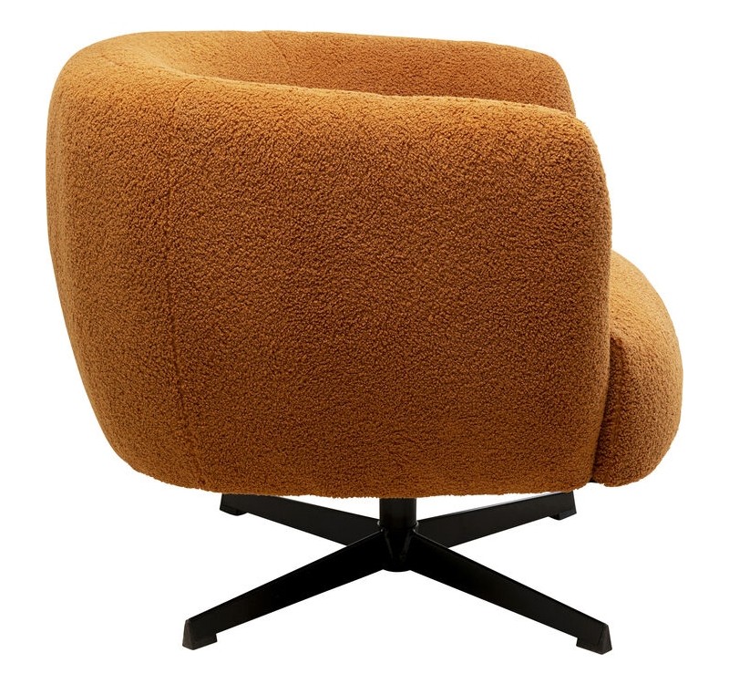 KARE fotel obrotowy PEONY pomarańczowy