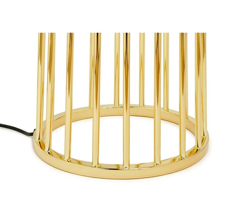 Lampa podłogowa HOLMES STRAIGHT złota z czarnym kloszem -  metal