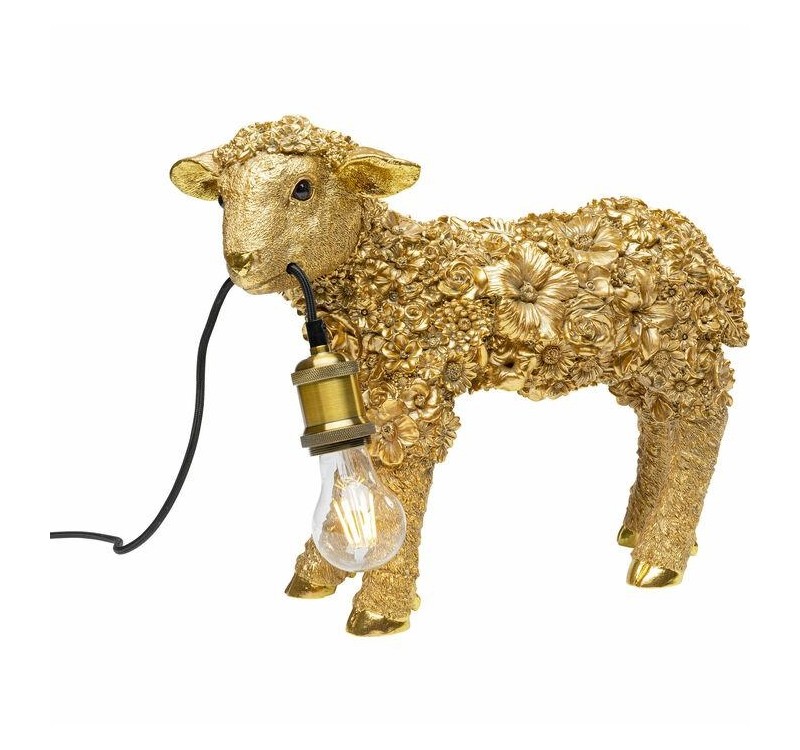 KARE lampa stołowa FLOWER SHEEP 36 cm złota