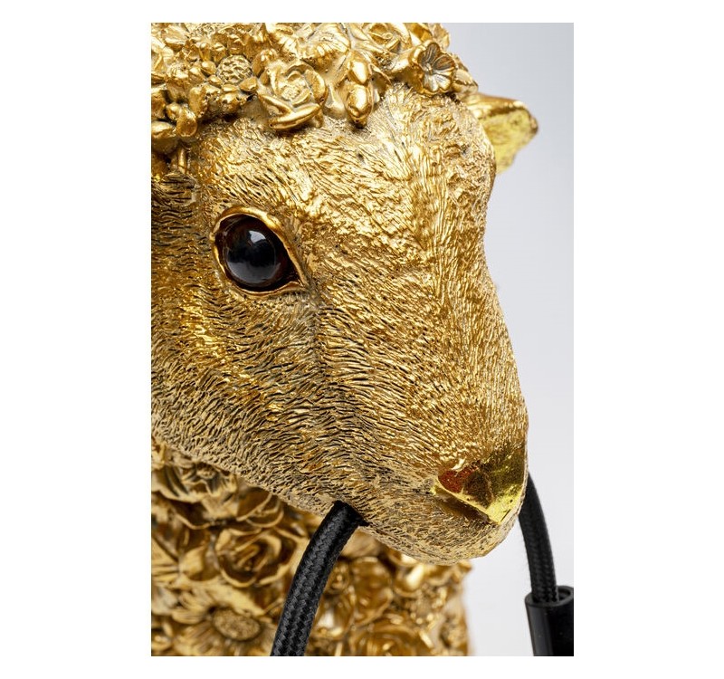 KARE lampa stołowa FLOWER SHEEP 36 cm złota