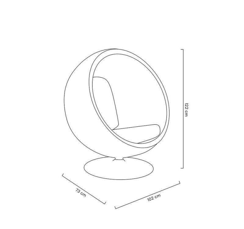 Fotel BALL biało-czarny - włókno szklane