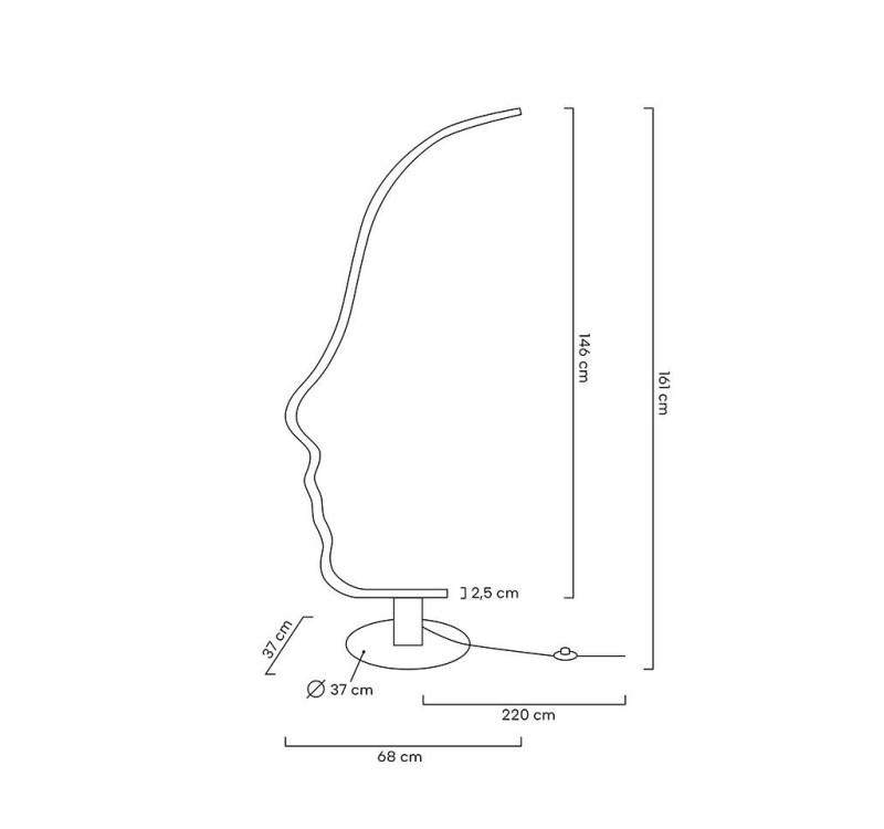 Lampa podłogowa FACE FLOOR czarna