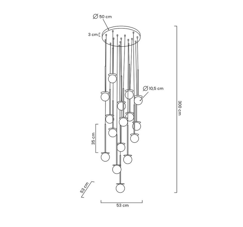 MOOSEE lampa wisząca CANNON DISC 16       złota