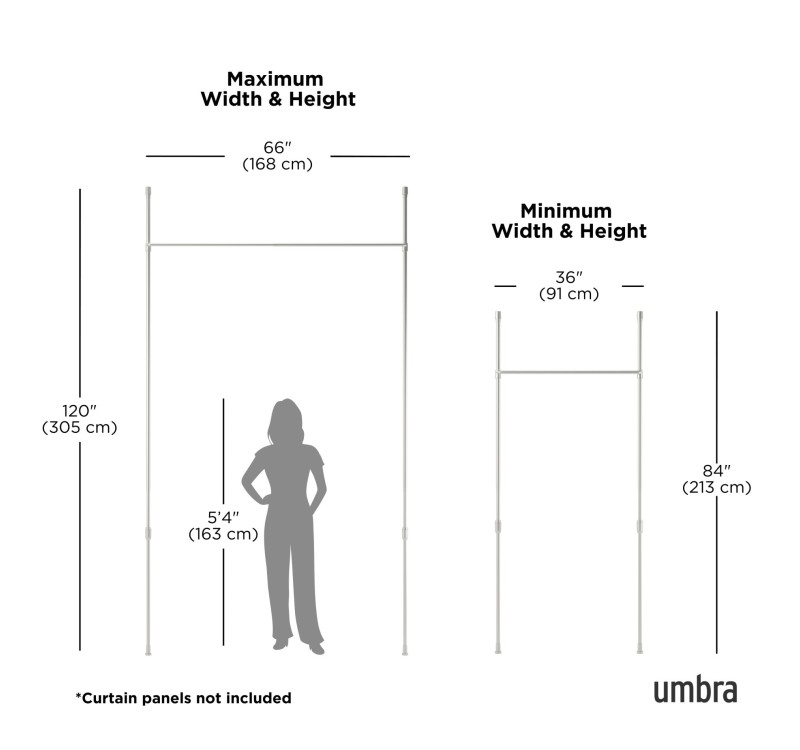 UMBRA karnisz ANYWHERE srebrny