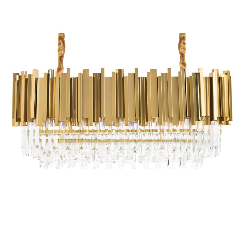 Lampa wisząca IMPERIAL LONG GOLD 90 - stal, kryształ