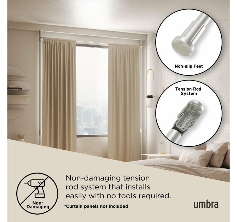 UMBRA karnisz ANYWHERE srebrny