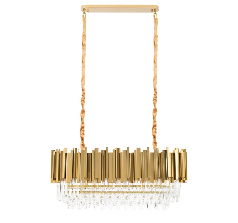 Lampa wisząca IMPERIAL LONG GOLD 90 - stal, kryształ