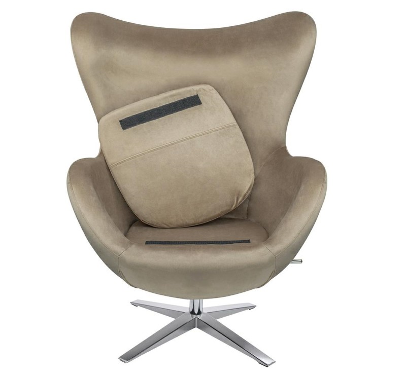 Fotel EGG SZEROKI VELVET khaki