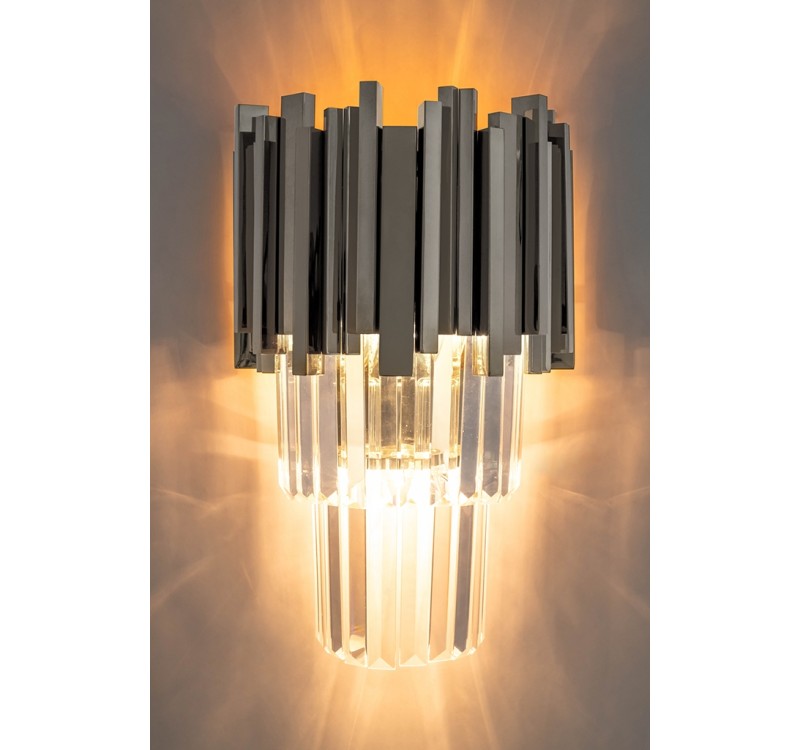 Lampa ścienna IMPERIAL WALL SILVER - stal, kryształ